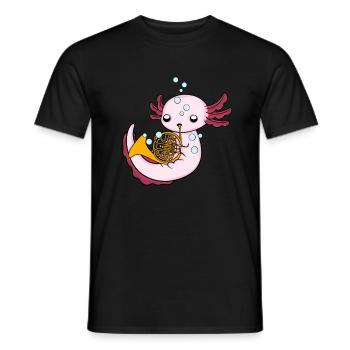 Axolotl Orchestre de Cor Français Musique Enfants Cor Français - T-shirt homme - noir - Devant - AI Model Male 178 light (178cm)