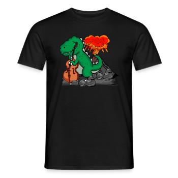 Dinosaurier Musiker Big Band Orchester Kontrabass - Männer T-Shirt - Schwarz - Vorne - AI Model Male 178 light (178cm)