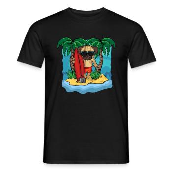 Mops Geschenk Frauen Strandurlaub Hundeliebhaber - Männer T-Shirt - Schwarz - Vorne - AI Model Male 178 light (178cm)