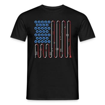 Trumpete USA Flag Music Big Band 4th Of July - Men's T-Shirt - black - Front - AI Model Male 178 light (178cm)