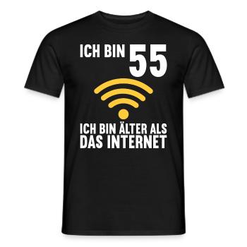 Ich bin 55 Ich bin älter als das Internet - Männer T-Shirt - Schwarz - Vorne - AI Model Male 178 light (178cm)