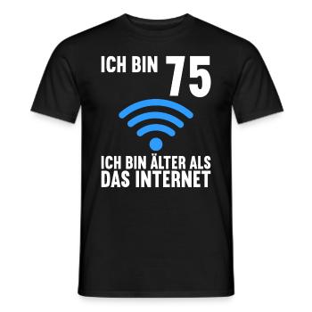 Ich bin 75 Ich bin älter als das Internet - Männer T-Shirt - Schwarz - Vorne - AI Model Male 178 light (178cm)