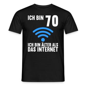 Ich bin 70 Ich bin älter als das Internet - Männer T-Shirt - Schwarz - Vorne - AI Model Male 178 light (178cm)