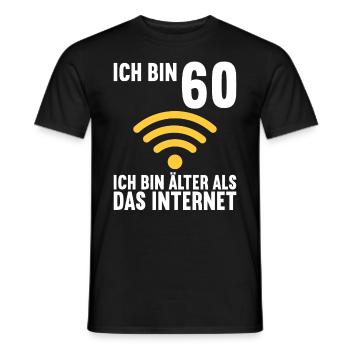 Ich bin 60 Ich bin älter als das Internet - Männer T-Shirt - Schwarz - Vorne - AI Model Male 178 light (178cm)