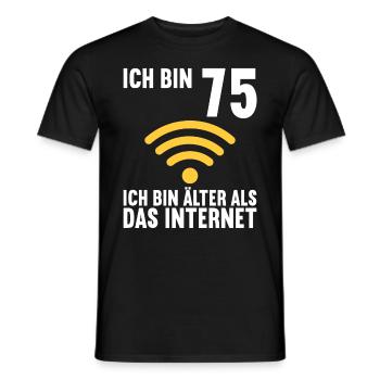 Ich bin 75 Ich bin älter als das Internet - Männer T-Shirt - Schwarz - Vorne - AI Model Male 178 light (178cm)
