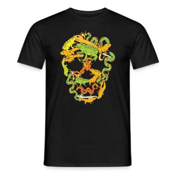 Frosch Schlange Gekko Amphibien Lurch - Männer T-Shirt - Schwarz - Vorne - AI Model Male 178 light (178cm)