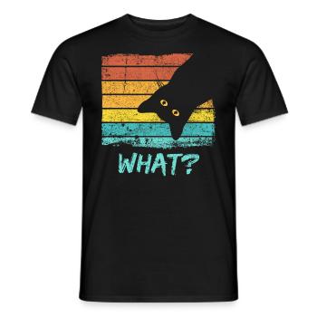 Katze Katzenmotiv Katzen T-Shirt Katzen Geschenk - Männer T-Shirt - Schwarz - Vorne - AI Model Male 178 light (178cm)
