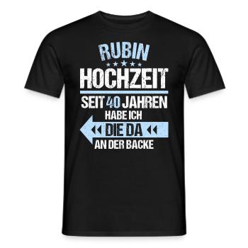 40 verheiratet Rubin Hochzeit 40.Hochzeitstag - Männer T-Shirt - Schwarz - Vorne - AI Model Male 178 light (178cm)