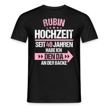 40 verheiratet Rubin Hochzeit 40.Hochzeitstag - Männer T-Shirt - Schwarz - Vorne - AI Model Male 178 light (178cm)