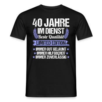 40 Jahre im Dienst 40 Jähriges Dienstjubiläum - Männer T-Shirt - Schwarz - Vorne - AI Model Male 178 light (178cm)
