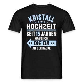 15 Verheiratete Kristall Hochzeit 15. Hochzeitstag - Männer T-Shirt - Schwarz - Vorne - AI Model Male 178 light (178cm)