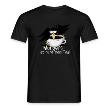 Morgens nicht mein Tag Kaffee Rabe Morgenmuffel - Männer T-Shirt - Schwarz - Vorne - AI Model Male 178 light (178cm)