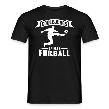 coole jungs spielen fußball fußballer kinder - Männer T-Shirt - Schwarz - Vorne - AI Model Male 178 light (178cm)