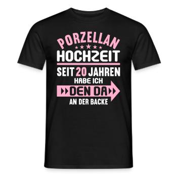 20 verheiratet Porzellan Hochzeit 20.Hochzeitstag - Männer T-Shirt - Schwarz - Vorne - AI Model Male 178 light (178cm)