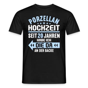 20 verheiratet Porzellan Hochzeit 20.Hochzeitstag - Männer T-Shirt - Schwarz - Vorne - AI Model Male 178 light (178cm)