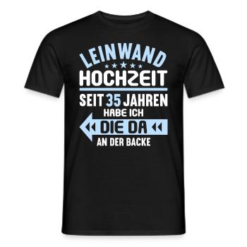 35 verheiratet Leinwand Hochzeit 35.Hochzeitstag - Männer T-Shirt - Schwarz - Vorne - AI Model Male 178 light (178cm)