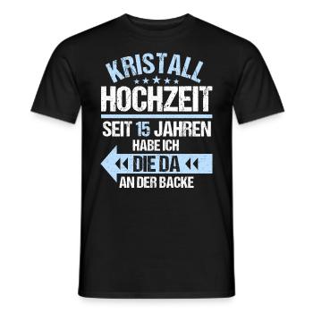 15 Verheiratete Kristall Hochzeit 15. Hochzeitstag - Männer T-Shirt - Schwarz - Vorne - AI Model Male 178 light (178cm)