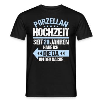 20 verheiratet Porzellan Hochzeit 20.Hochzeitstag - Männer T-Shirt - Schwarz - Vorne - AI Model Male 178 light (178cm)