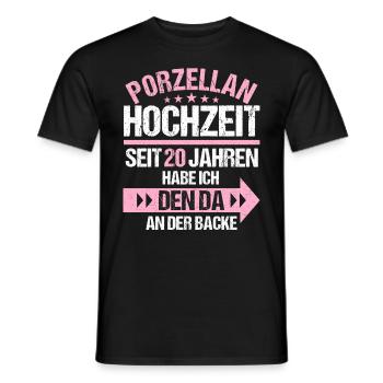 20 verheiratet Porzellan Hochzeit 20.Hochzeitstag - Männer T-Shirt - Schwarz - Vorne - AI Model Male 178 light (178cm)