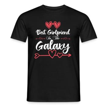 Best Girlfriend In the galaxy. La meilleur copine. - T-shirt homme - noir - Devant - AI Model Male 178 light (178cm)