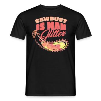 Sawdust is Man Glitter Electric Saw - Men's T-Shirt - black - Front - AI Model Male 178 light (178cm)