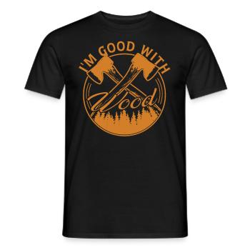 Je suis bon avec Wood Man Lumberjack Axe Power - T-shirt homme - noir - Devant - AI Model Male 178 light (178cm)