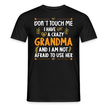 J’ai un petit-fils-petite-fille-grand-mère fou - T-shirt homme - noir - Devant - AI Model Male 178 light (178cm)
