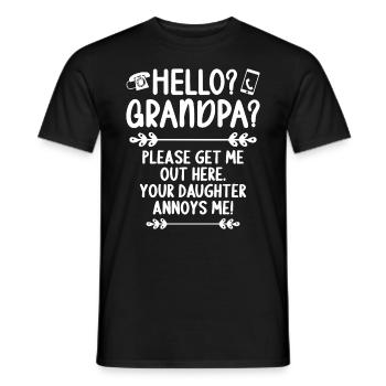 Hi Grandpa, please get me out of here - Men's T-Shirt - black - Front - AI Model Male 178 light (178cm)