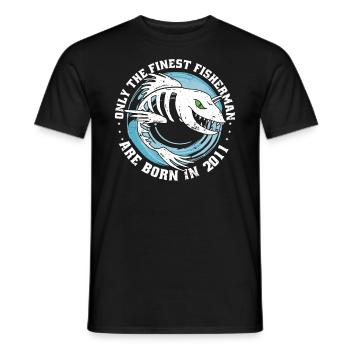 Angler millésime 2011 anniversaire né drôle - T-shirt homme - noir - Devant - AI Model Male 178 light (178cm)