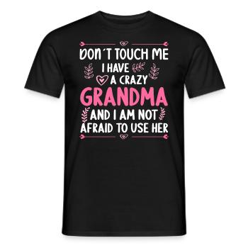 J’ai un petit-fils-petite-fille-grand-mère fou - T-shirt homme - noir - Devant - AI Model Male 178 light (178cm)