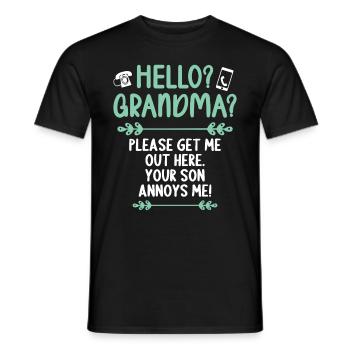 Bonjour grand-mère s’il vous plaît sortez-moi d’ici - T-shirt homme - noir - Devant - AI Model Male 178 light (178cm)