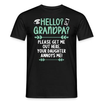 Hi Grandpa, please get me out of here - Men's T-Shirt - black - Front - AI Model Male 178 light (178cm)