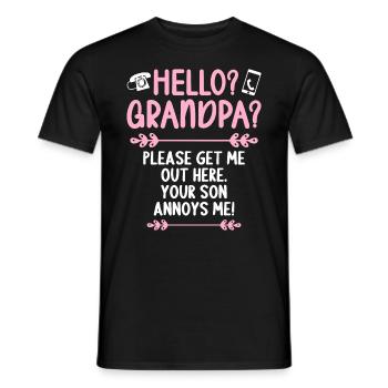 Hello Grandpa please get me out of here - Men's T-Shirt - black - Front - AI Model Male 178 light (178cm)