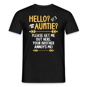 Hallo Tante, Bitte Bring Mich Hier Raus - Männer T-Shirt - Schwarz - Vorne - AI Model Male 178 light (178cm)