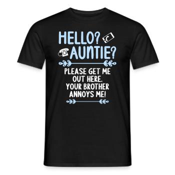Hallo Tante, Bitte Bring Mich Hier Raus - Männer T-Shirt - Schwarz - Vorne - AI Model Male 178 light (178cm)