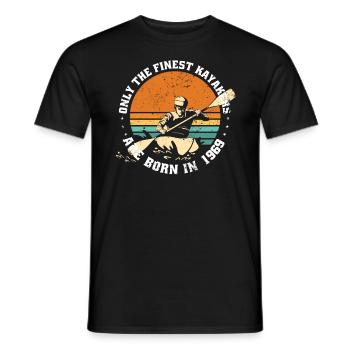 Kayak rafting Kayaker born 1969 birthday - Men's T-Shirt - black - Front - AI Model Male 178 light (178cm)