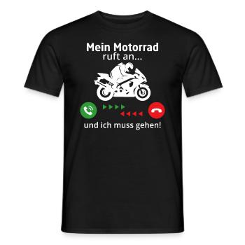 Mein motorrad ruft an ich muss gehen - Männer T-Shirt - Schwarz - Vorne - AI Model Male 178 light (178cm)