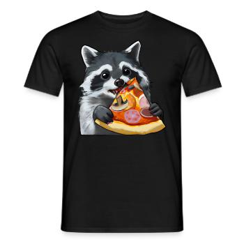 Raton laveur amateur de pizza - T-shirt homme - noir - Devant - AI Model Male 178 light (178cm)