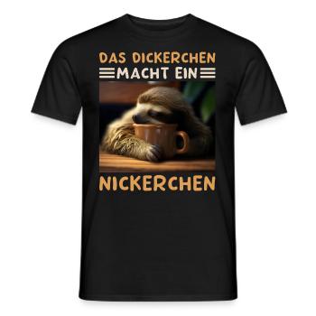 Das Dickerchen Macht Ein Nickerchen Morgenmuffel - Männer T-Shirt - Schwarz - Vorne - AI Model Male 178 light (178cm)