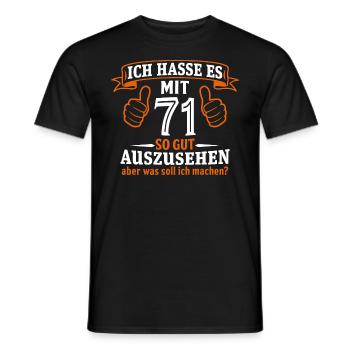 71 Jahre Geschenk 71. Geburtstag Lustig Geschenk - Männer T-Shirt - Schwarz - Vorne - AI Model Male 178 light (178cm)