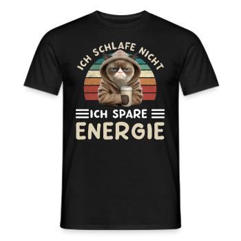 Ich Schlafe Nicht Ich Spare Energie Morgenmuffe - Männer T-Shirt - Schwarz - Vorne - AI Model Male 178 light (178cm)