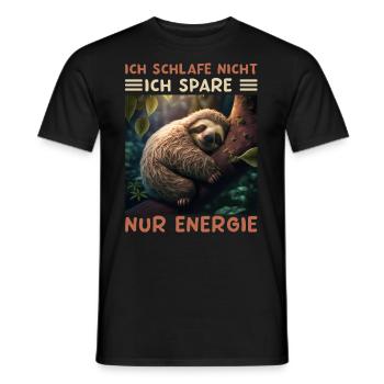 Ich Schlafe Nicht Ich Spare Energie - Männer T-Shirt - Schwarz - Vorne - AI Model Male 178 light (178cm)