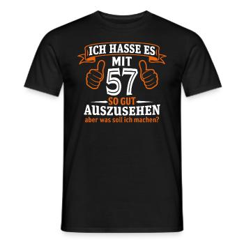 57 Jahre Geschenk 57. Geburtstag Lustig Geschenk - Männer T-Shirt - Schwarz - Vorne - AI Model Male 178 light (178cm)