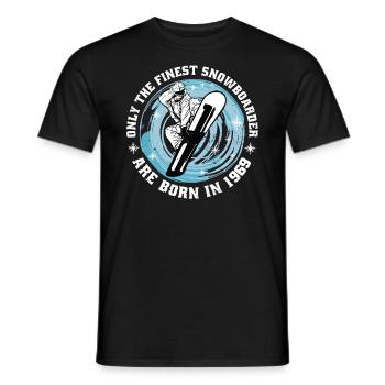 Snowboarder born 1969 birthday snowboarding - Men's T-Shirt - black - Front - AI Model Male 178 light (178cm)