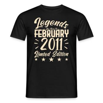 Naissance En Février 2011. Cadeau d'anniversaire. - T-shirt homme - noir - Devant - AI Model Male 178 light (178cm)