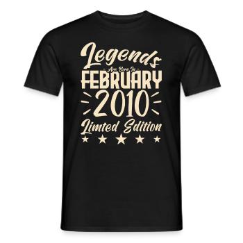 Naissance En Février 2010. Cadeau d'anniversaire. - T-shirt homme - noir - Devant - AI Model Male 178 light (178cm)