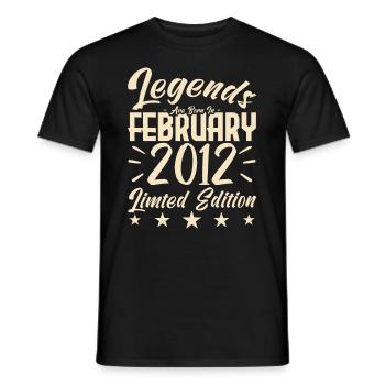 Geboren im Februar 2012. Geburtstagsgeschenk. - Männer T-Shirt - Schwarz - Vorne - AI Model Male 178 light (178cm)