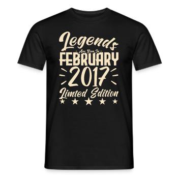 Geboren im Februar 2017. Geburtstagsgeschenk. - Männer T-Shirt - Schwarz - Vorne - AI Model Male 178 light (178cm)