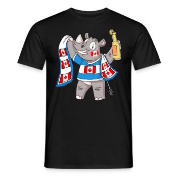 Nashorn Fan Kanada - Männer T-Shirt - Schwarz - Vorne - AI Model Male 178 light (178cm)