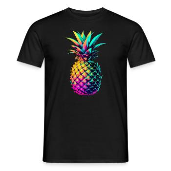 EDM Music Rave Festival Pineapple Techno - Men's T-Shirt - black - Front - AI Model Male 178 light (178cm)